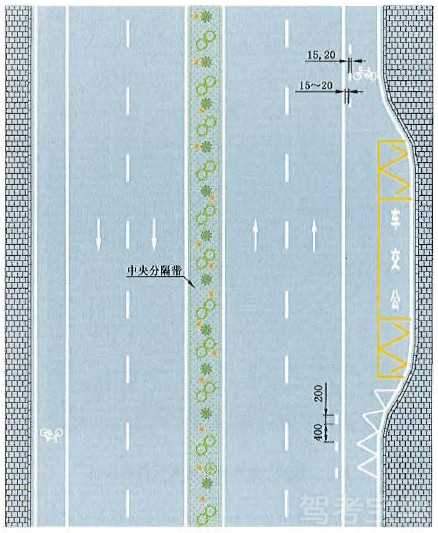 车行道边缘白色虚实线